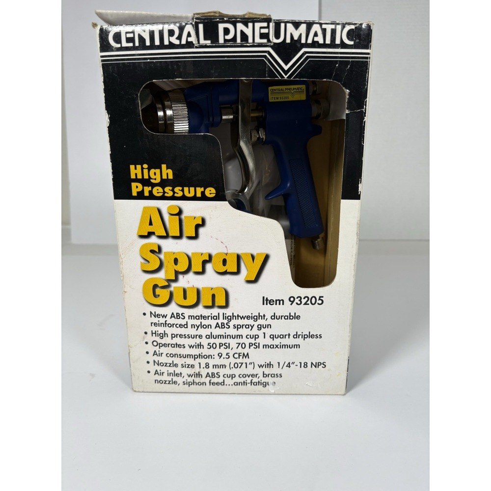 Central Pneumatic 93205 High Pressure Air Spray Gun 1 Qt Cup – Open Box